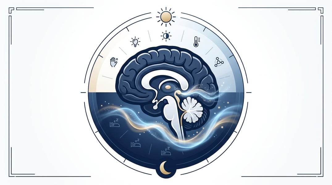 Diagram showing melatonin role in regulating sleep-wake cycle