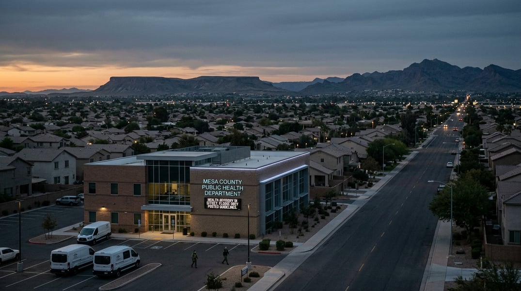 Measles outbreak alert in Mesa, Arizona showing public health warning across Maricopa County