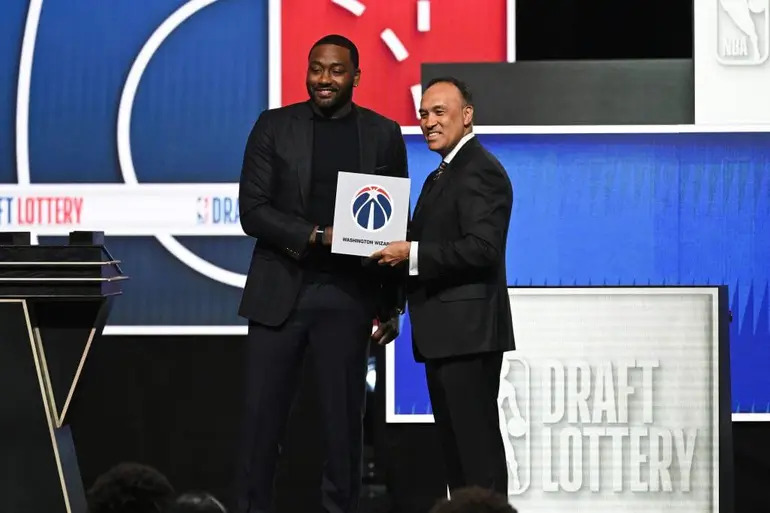 NBA Draft Lottery 2026 official results announcement on stage