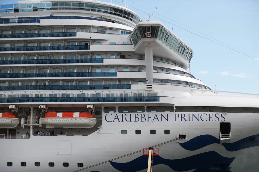 Passengers and crew on a cruise ship affected by norovirus outbreak with sanitation measures underway