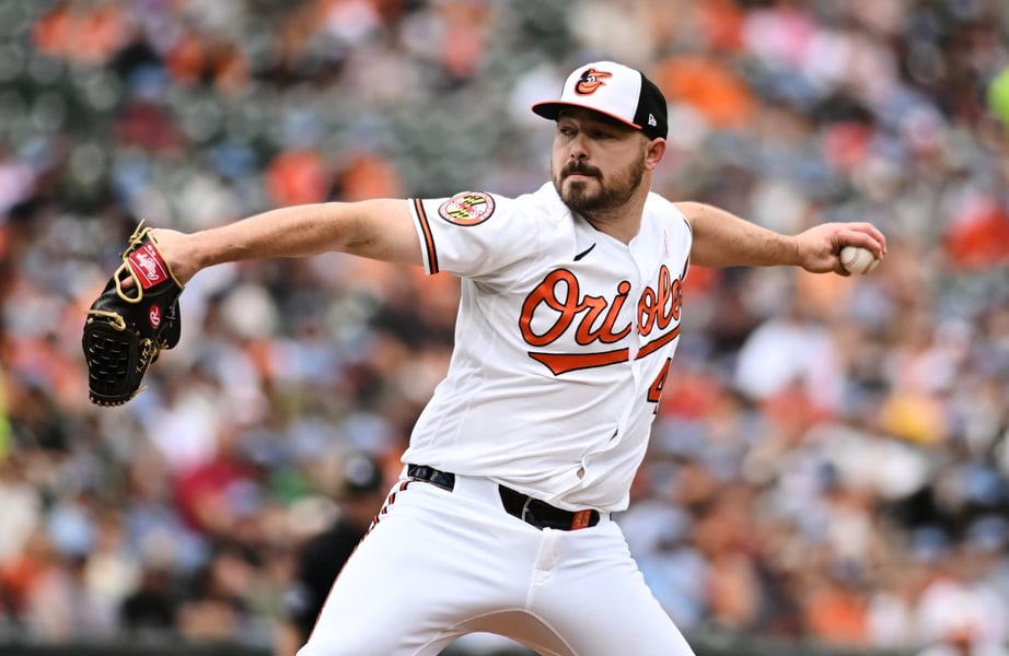 Chris Bassitt pitching in relief during Orioles 2-1 win over Athletics in MLB 2026 game