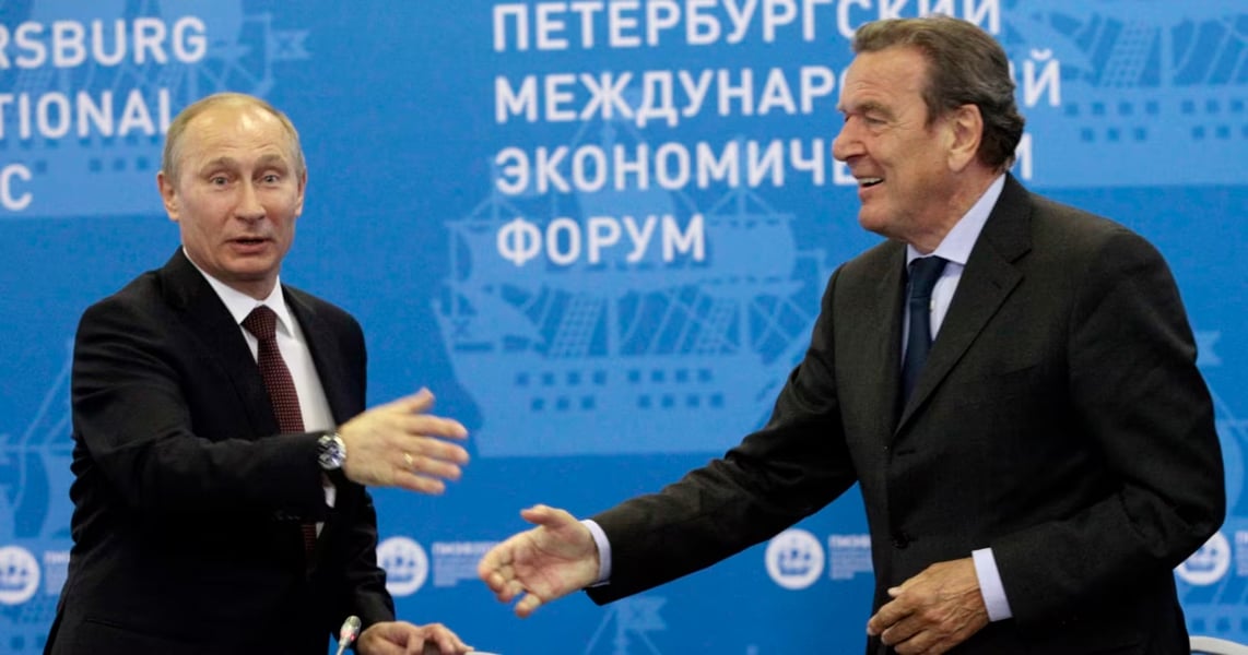 Russian President Vladimir Putin names former German Chancellor Gerhard Schröder as preferred negotiator for future Europe talks