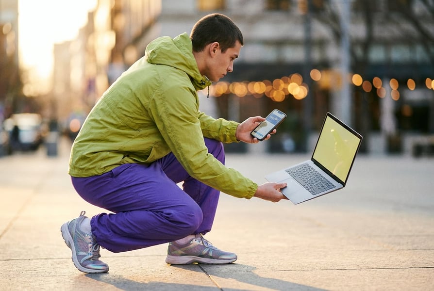 Developer monitoring AI coding tasks from a smartphone
