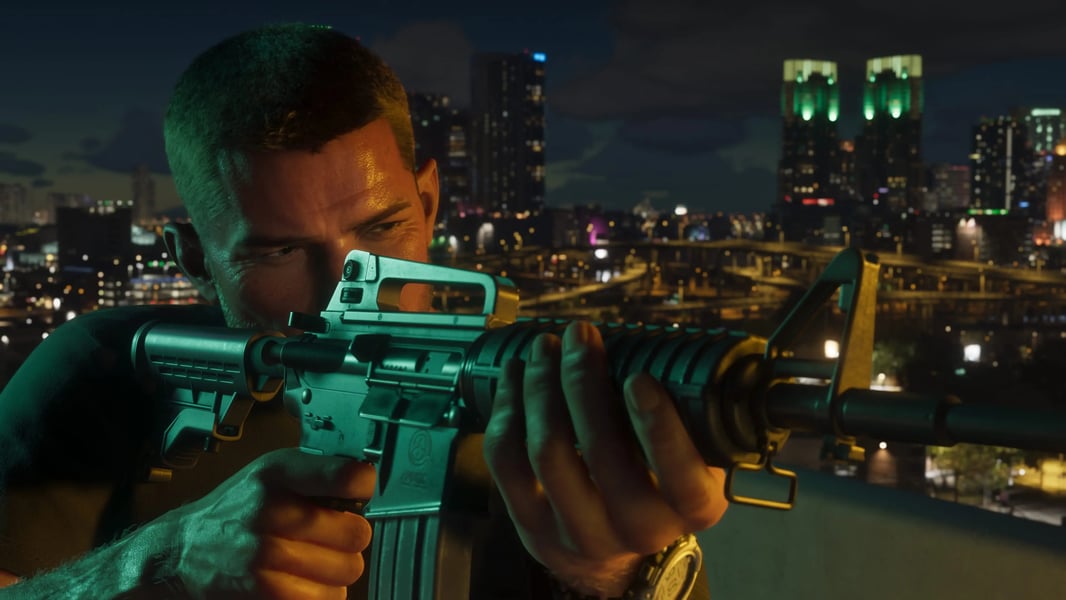 Rockstar Games studio headquarters with GTA 6 development concept overlay