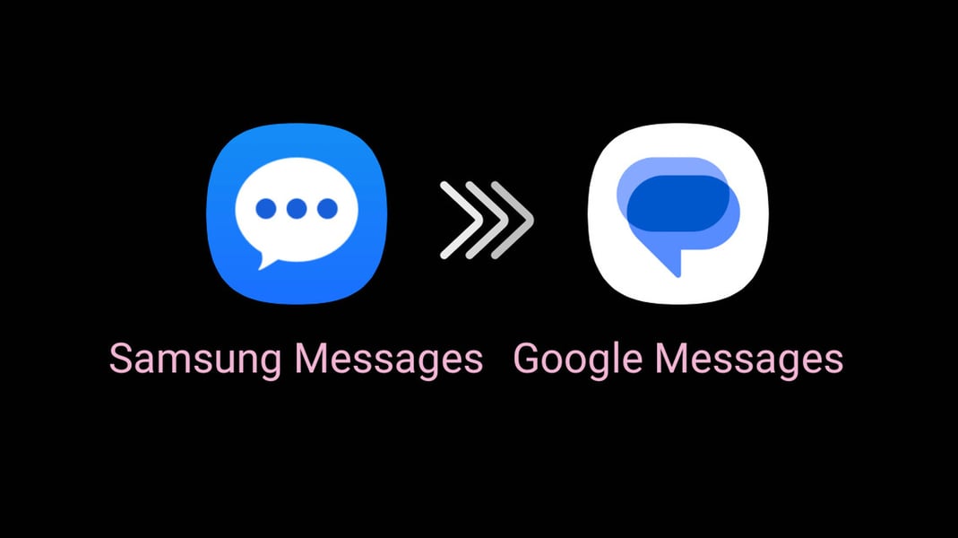 Samsung Messages compared with Google Messages interface