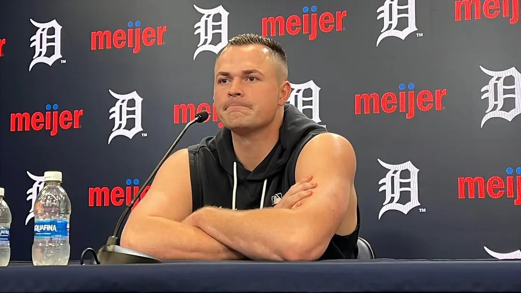 Tarik Skubal pitching for Detroit Tigers during MLB game amid trade rumors and injury recovery update
