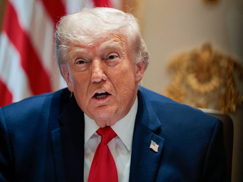 US President Donald Trump speaks during a cabinet meeting at the White House on May 27, 2026, where he rejected a reported Strait of Hormuz deal