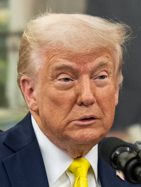 President Donald Trump in the Oval Office in 2025 where he announced on Truth Social that an Iran deal was largely negotiated