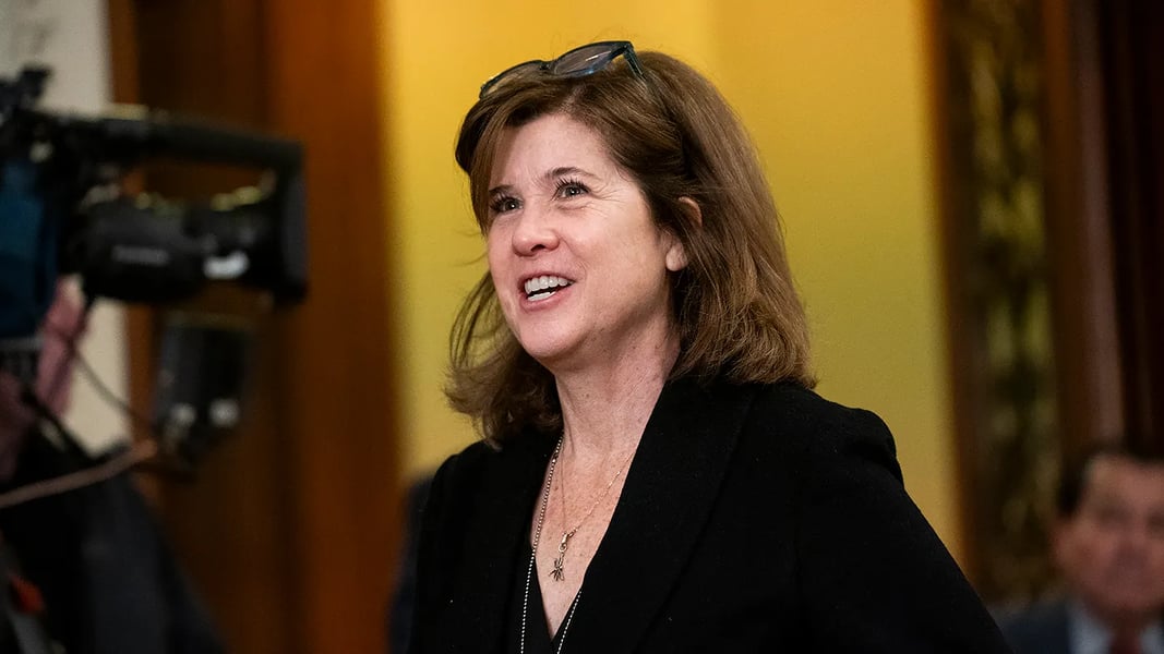 Senate Parliamentarian Elizabeth MacDonough at the Senate dais after ruling against Trump ballroom security funding