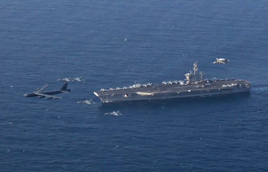 US Navy aircraft carrier deployed in the Persian Gulf during Iran tensions