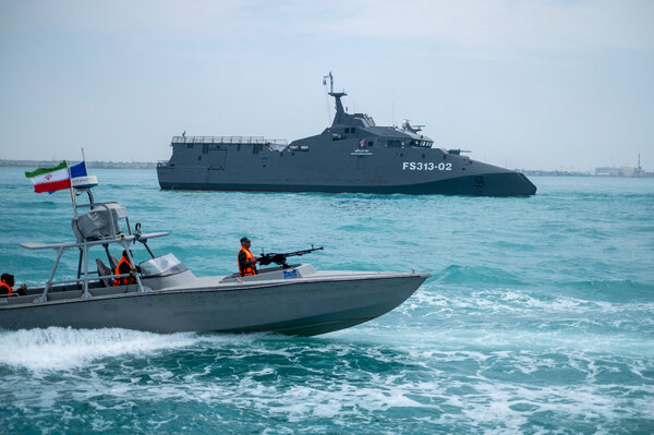 US Navy destroyers transit the Strait of Hormuz during escalating tensions with Iran