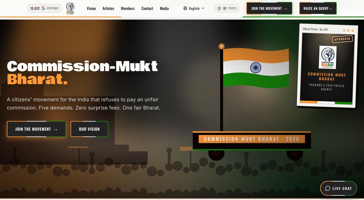Commission Mukt Bharat Movement Gains Nationwide Momentum, Amplifying Voices of Lacs of Workers, Entrepreneurs and Small Businesses