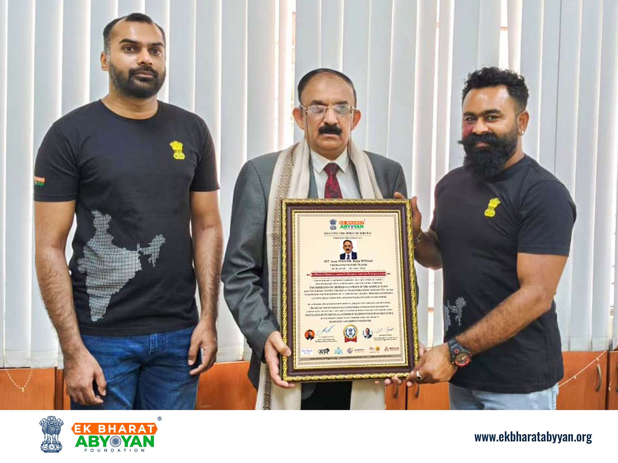 H.E. Amb. Raja Seevan Honoured with Ek Bharat Abyyan Foundation's Exclusive Humanitarian Excellence Award