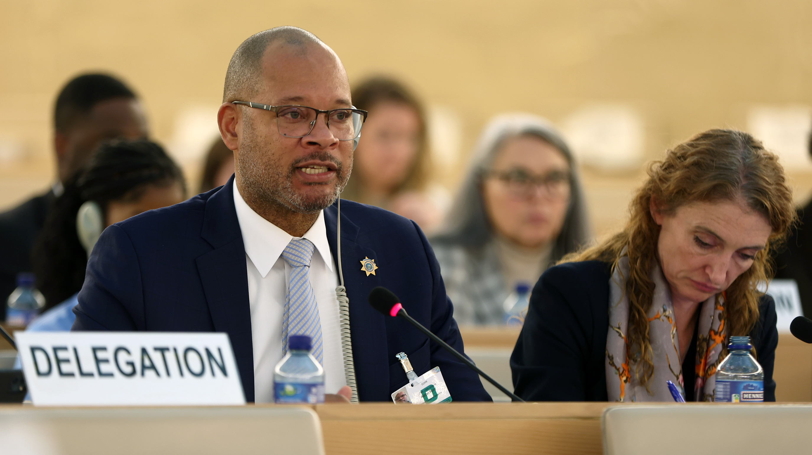 Nevada Attorney General Aaron Ford, who won the Democratic nomination for governor, speaking at the United Nations