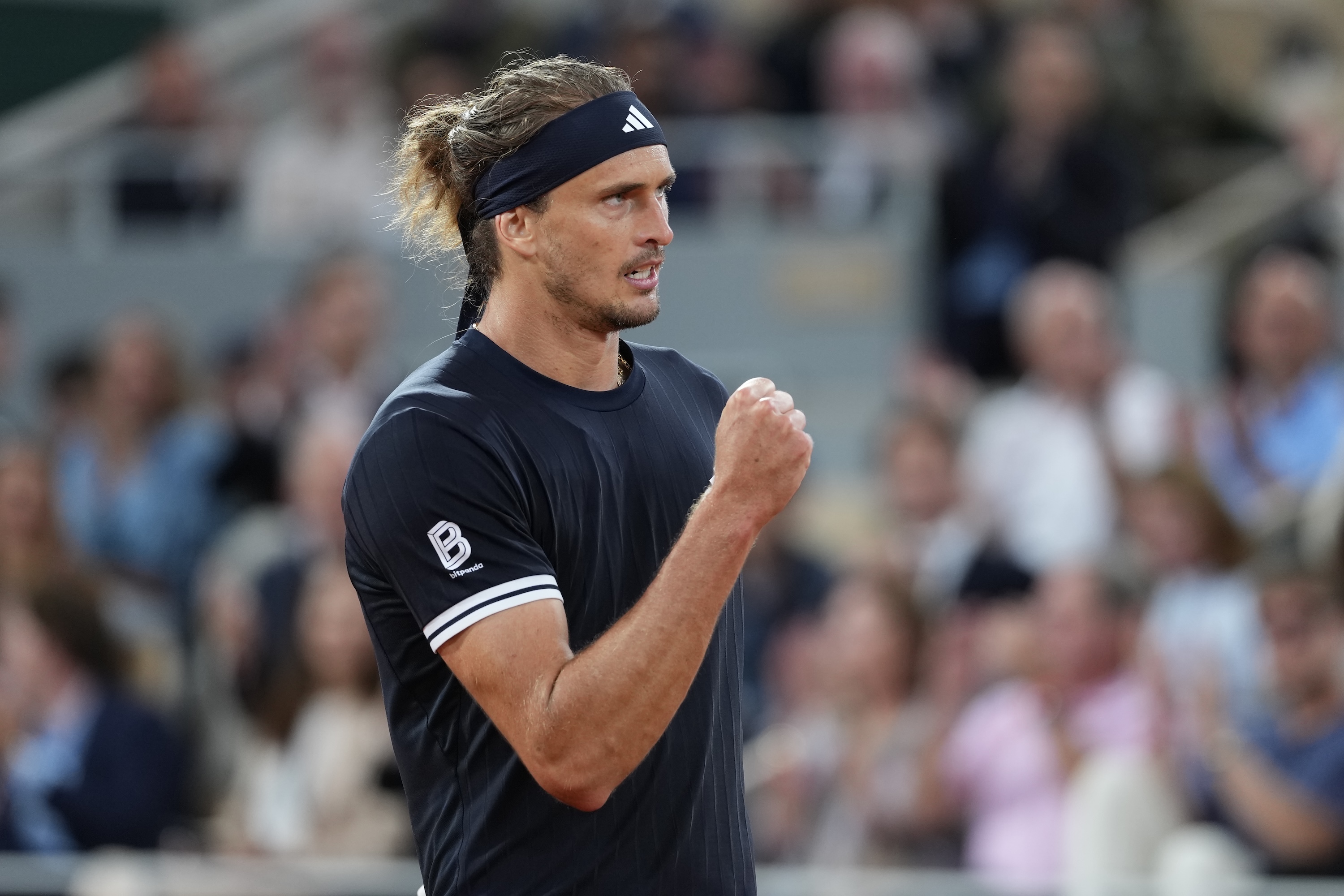 Alexander Zverev in action during his quarterfinal at Roland Garros 2026