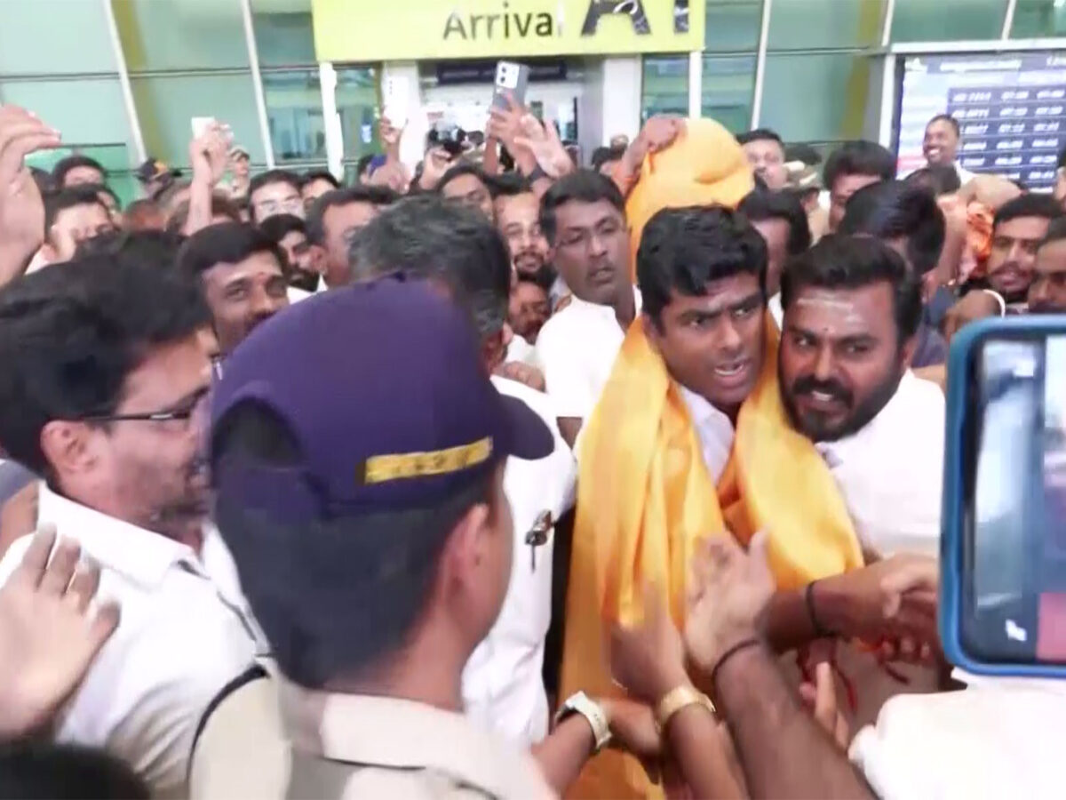 K Annamalai greeted by hundreds of supporters at Coimbatore airport after launching We The Leaders movement