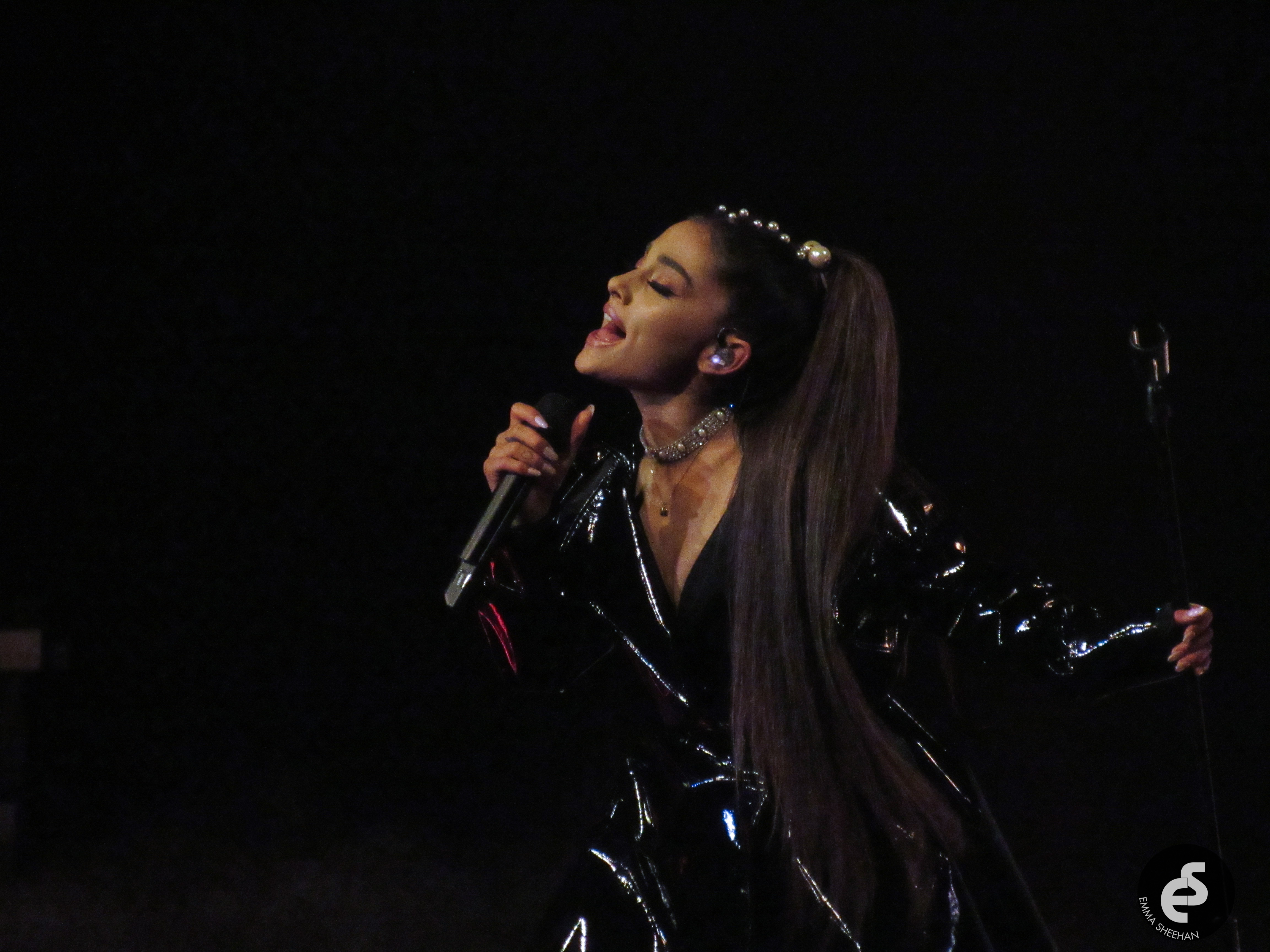 Ariana Grande performing in concert in 2017, years before her standoff with the White House over her song Bye