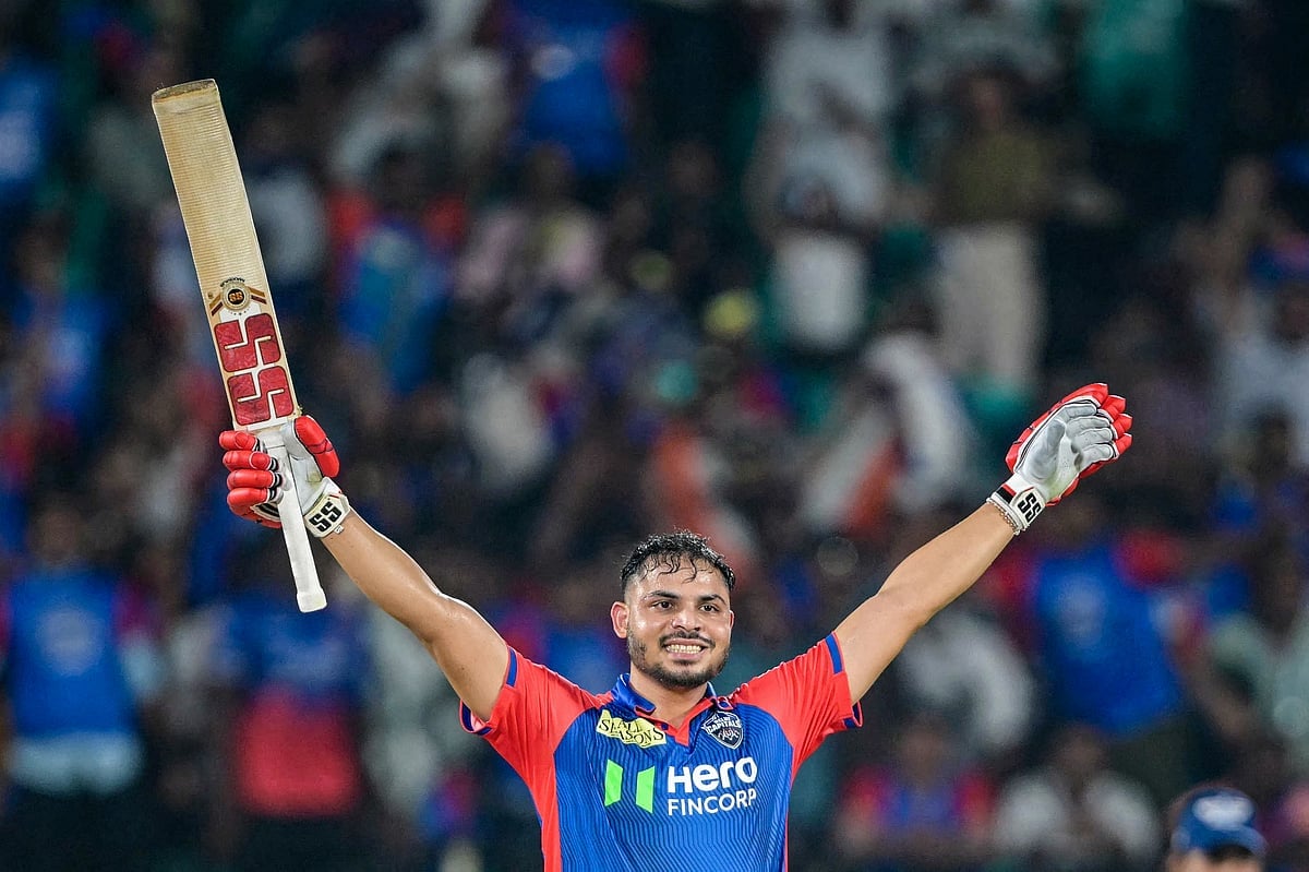 Ashutosh Sharma batting for Delhi Capitals in the IPL season