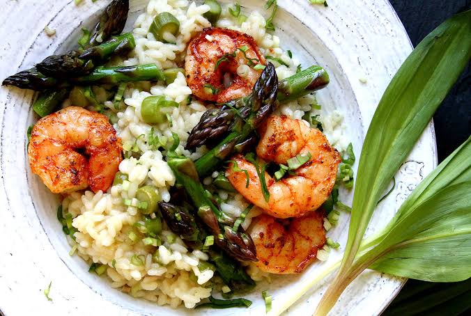 Asparagus and Shrimp Risotto Lemony asparagus and shrimp risotto featured among Epicurious most-saved recipes of June 2026