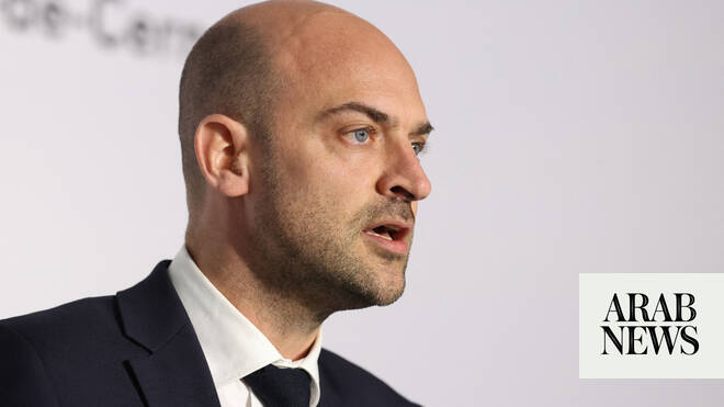 French Foreign Minister Jean-Noel Barrot delivers a press conference at the G7 Foreign Ministers meeting in Paris
