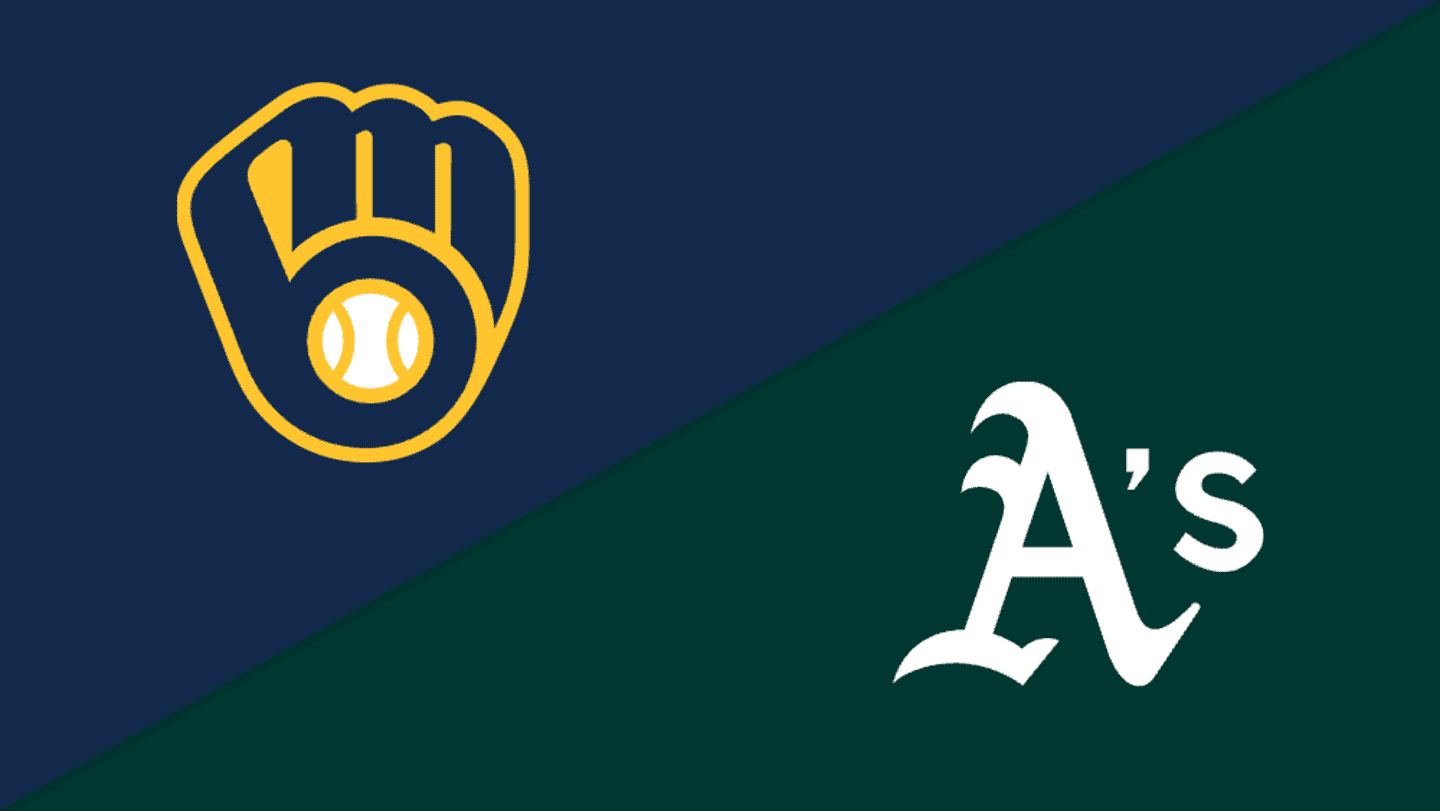 Milwaukee Brewers vs Oakland Athletics matchup graphic Las Vegas Ballpark 2026