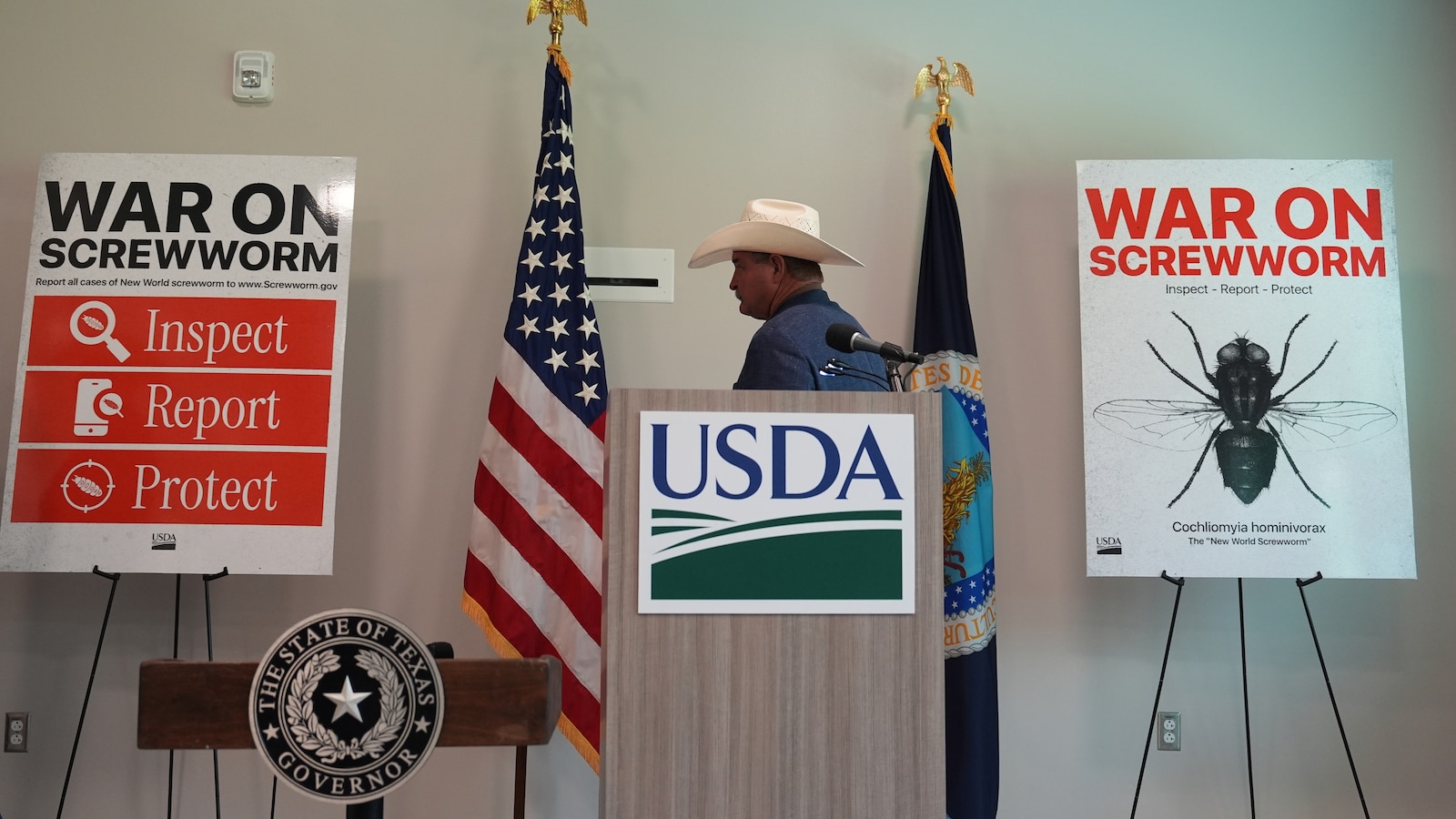 Agriculture Secretary Brooke Rollins at a livestock research laboratory in Texas