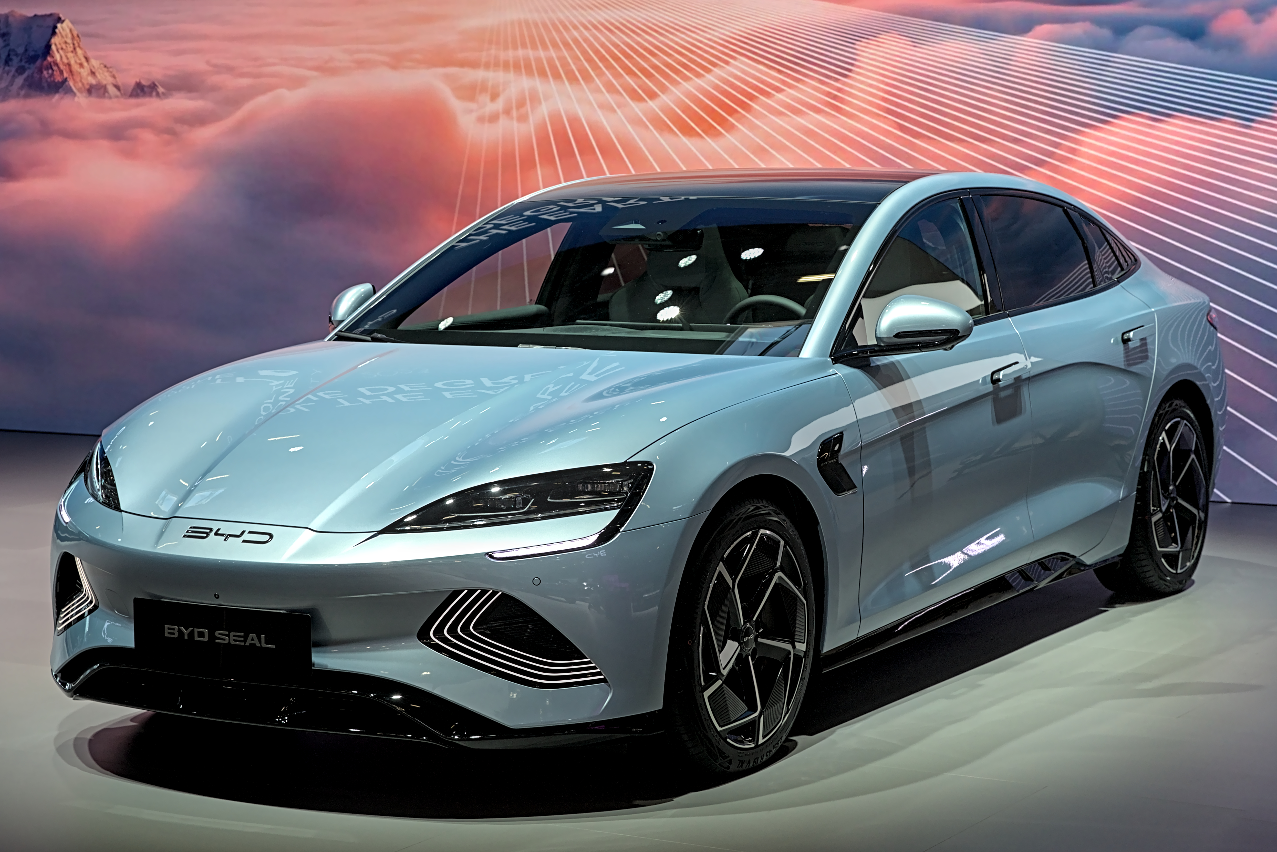 A BYD Seal electric sedan on display at the IAA motor show in Munich, Germany