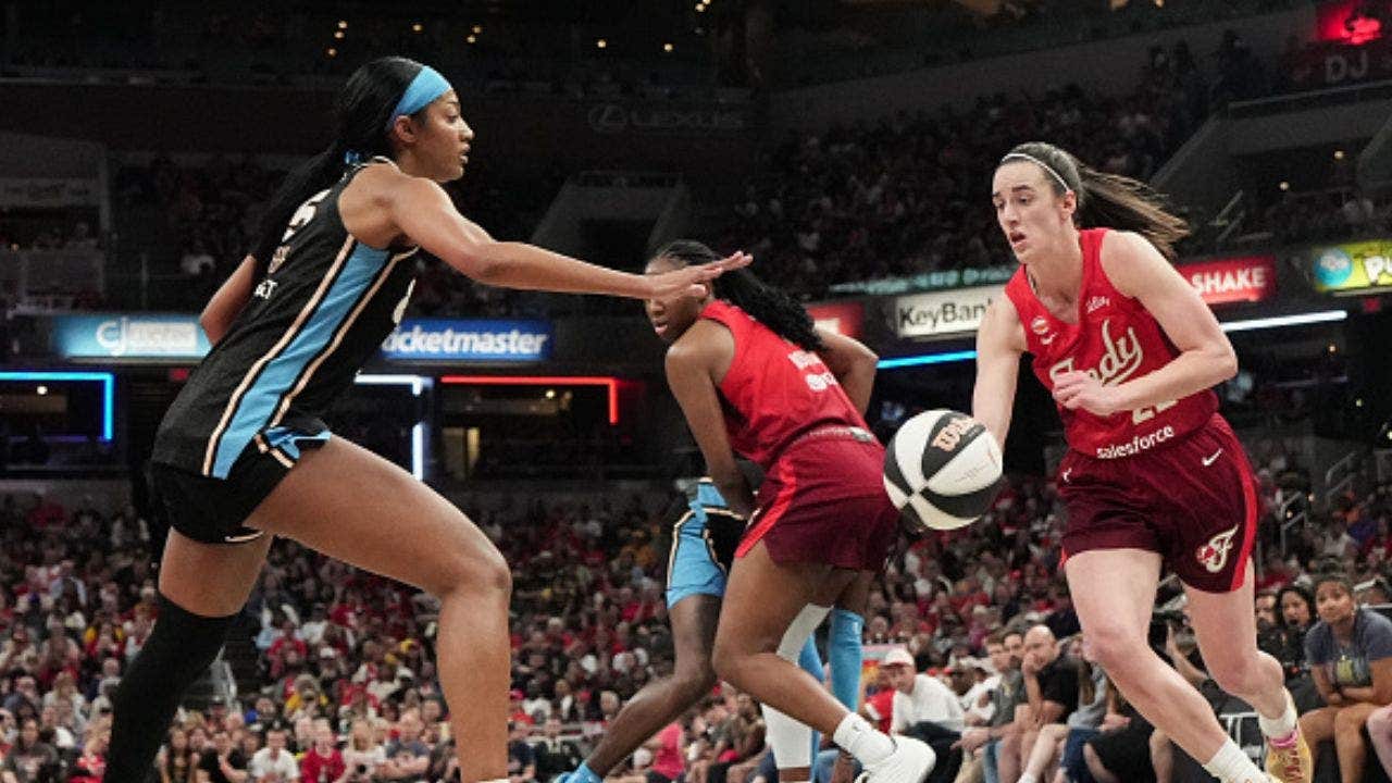 Caitlin Clark drives past Atlanta Dream defender at Gainbridge Fieldhouse June 2026