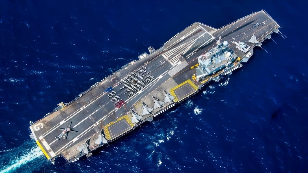 French nuclear-powered aircraft carrier Charles de Gaulle underway at sea French Navy Middle East deployment