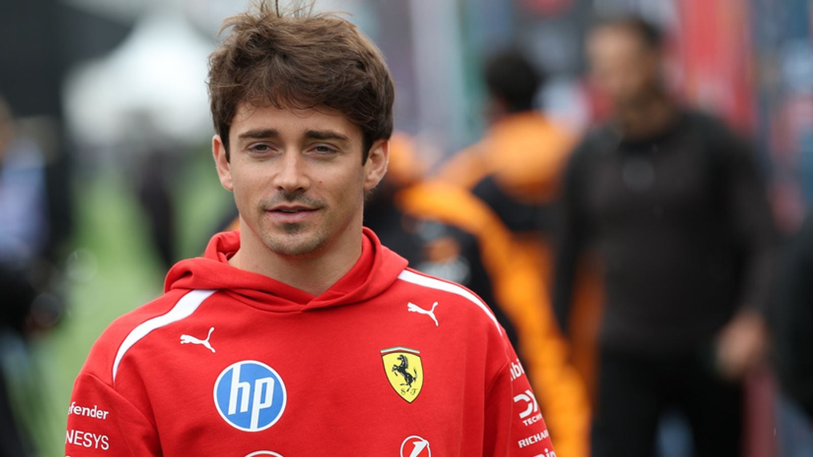 Charles Leclerc in Ferrari paddock ahead of 2026 Monaco Grand Prix