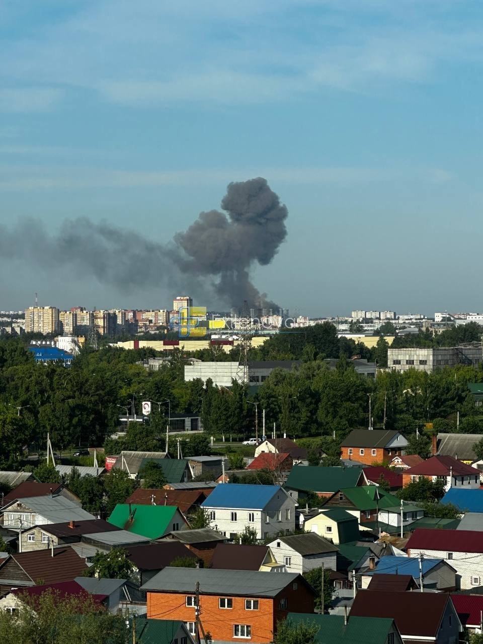 Large plume of smoke rises over Cheboksary after Ukraine strikes VNIIR-Progress defense plant June 10 2026