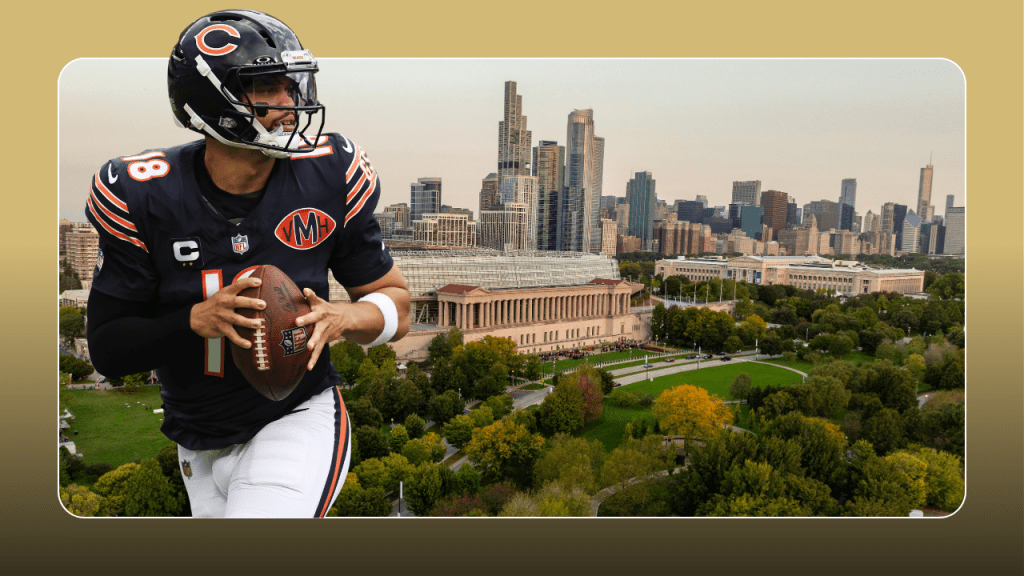 Chicago Bears quarterback Caleb Williams as franchise weighs move to Hammond Indiana
