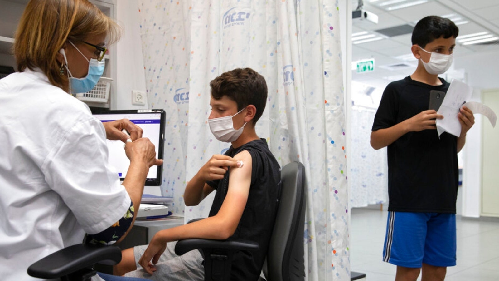 Children receiving a vaccine