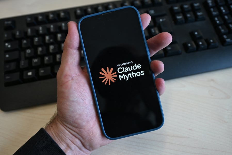 Claude Mythos logo displayed on a smartphone as the US government orders Anthropic to restrict Fable 5 and Mythos 5 for foreign nationals