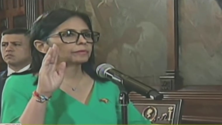 Delcy Rodriguez sworn in as Venezuela interim president January 2026 Caracas Miraflores