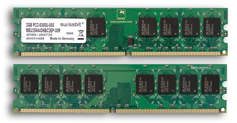 A DRAM memory stick, the type of chip at the center of the 2026 AI-driven memory shortage