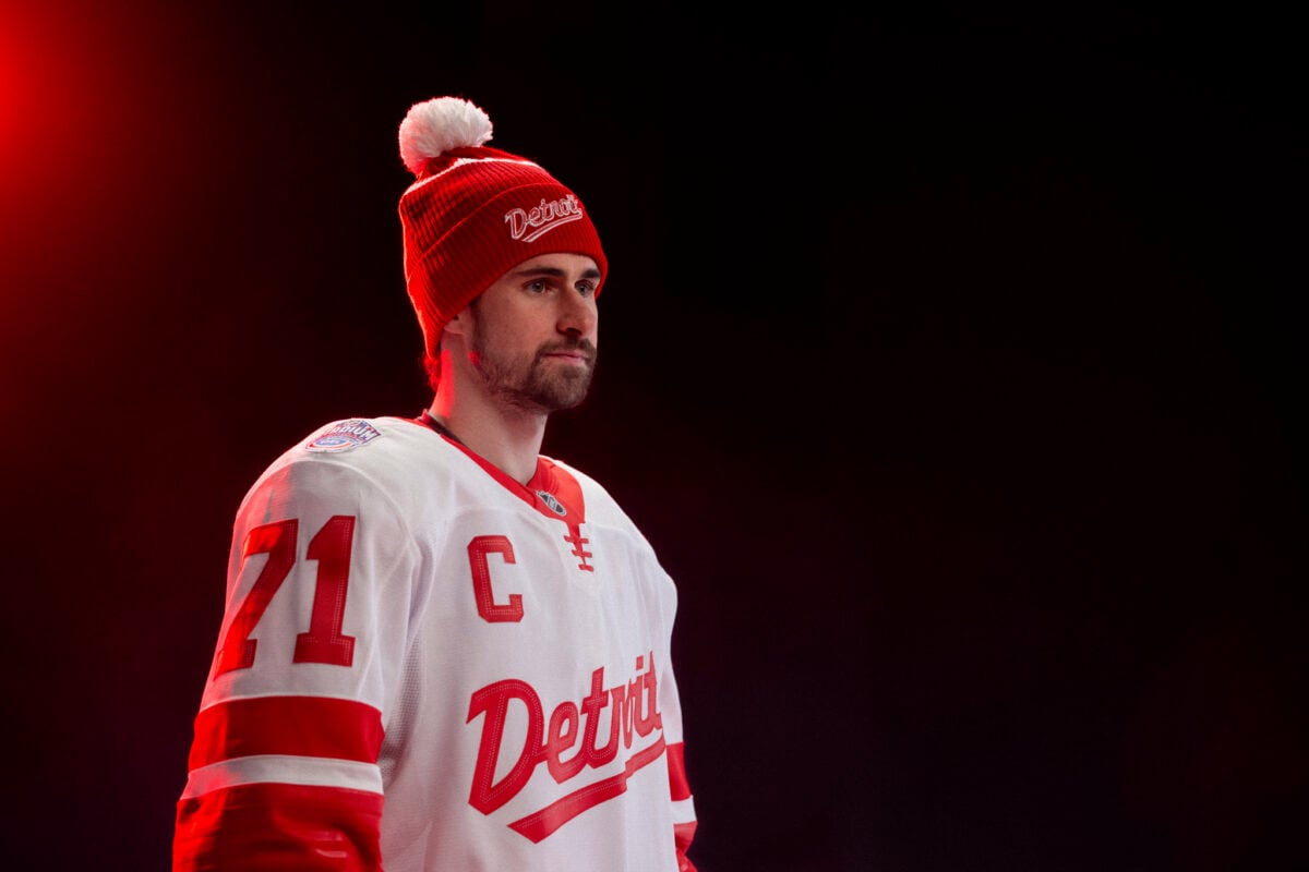 Dylan Larkin of the Detroit Red Wings at the NHL Stadium Series