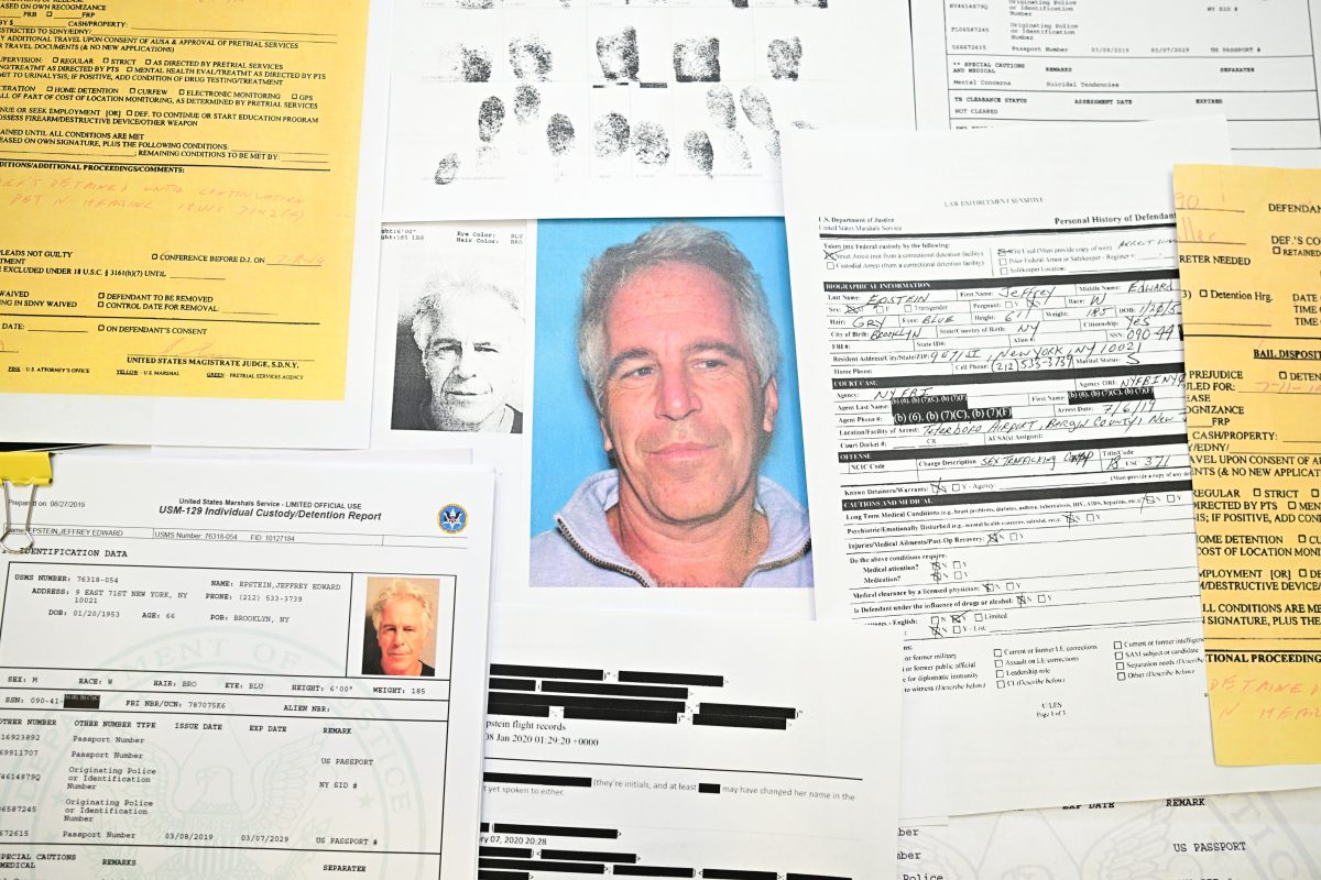 Released documents from the U.S. Justice Department files on Jeffrey Epstein
