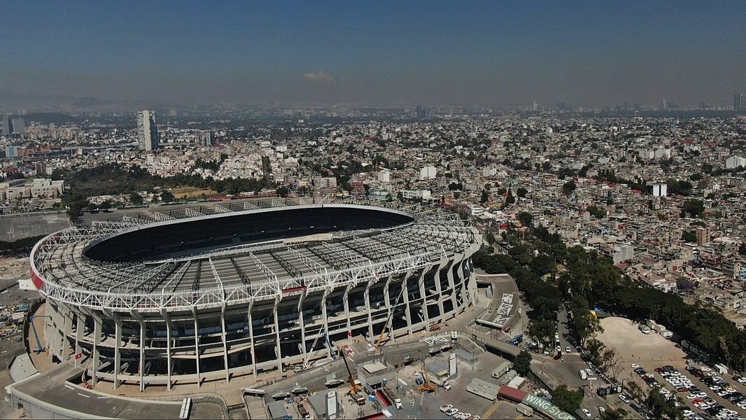 Azteca Stadium in Mexico City, host of the 2026 FIFA World Cup opening match, ahead of the tournament