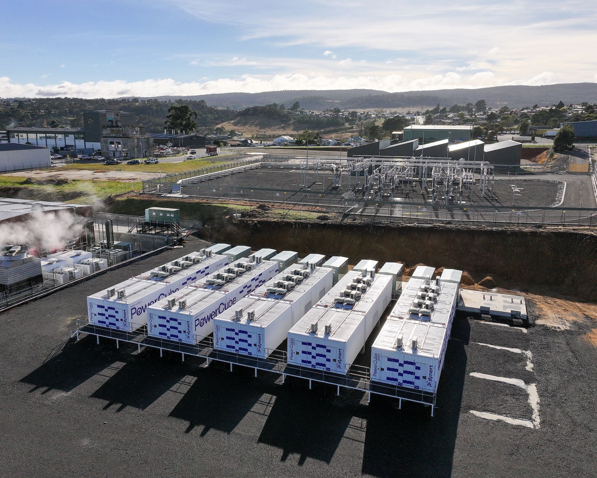 Aerial view of Firmus Project Southgate AI data centre campus in northern Tasmania