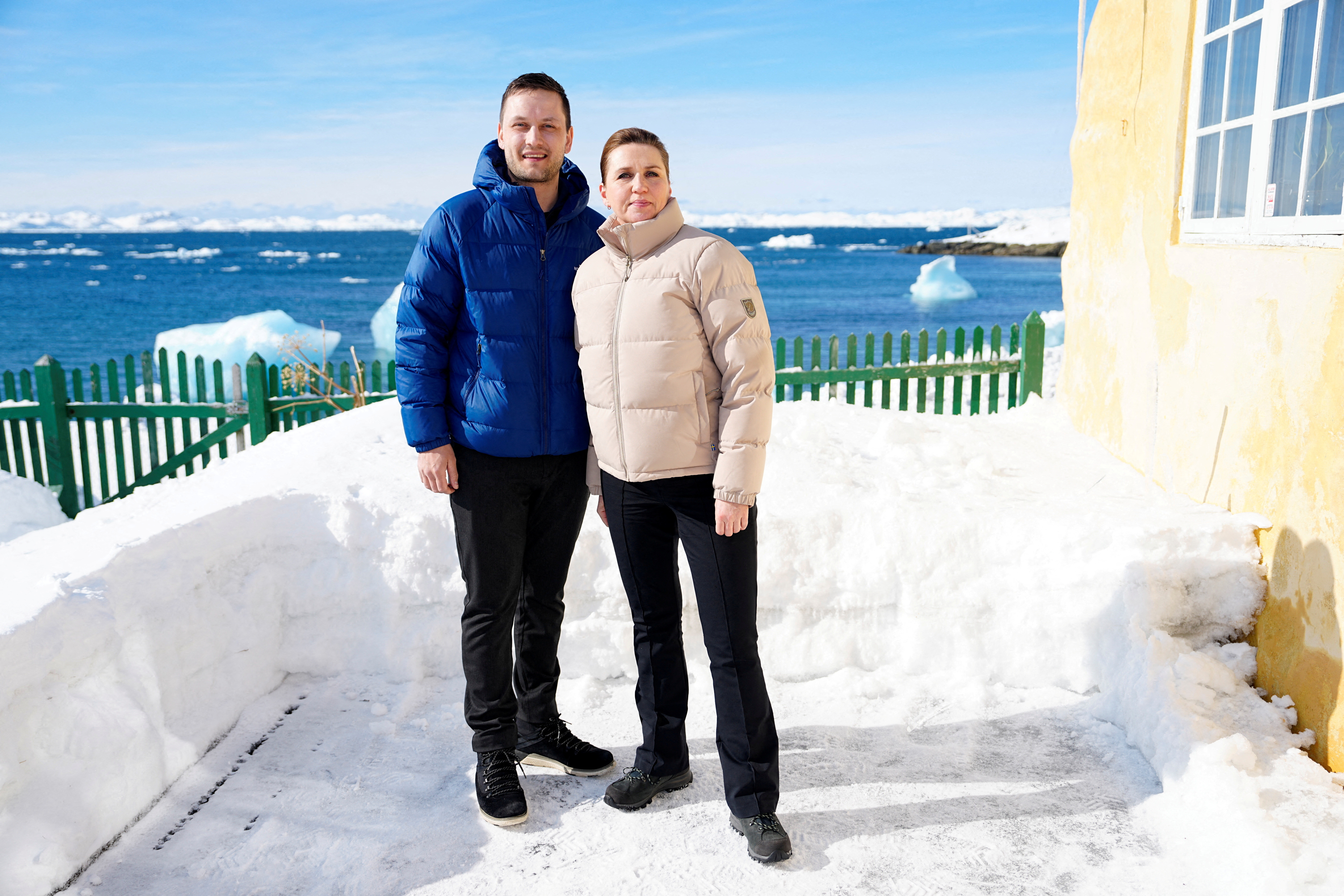 Danish Prime Minister Mette Frederiksen during her visit to Greenland to meet with Greenlandic Prime Minister Jens-Frederik Nielsen in Nuuk amid US pressure over Arctic sovereignty