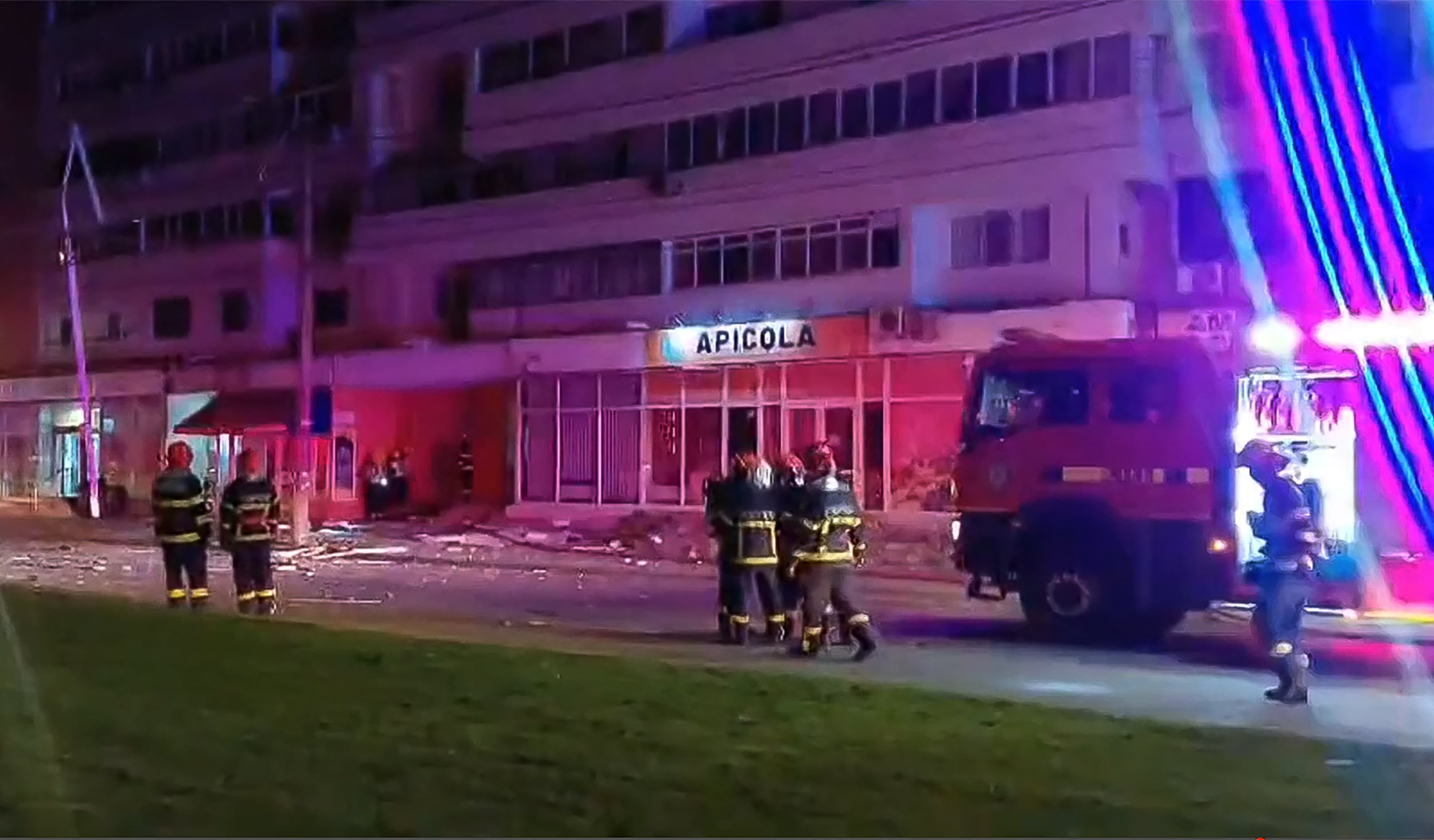 Emergency responders at the site of a drone crash in Galati Romania near the Ukrainian border May 2026