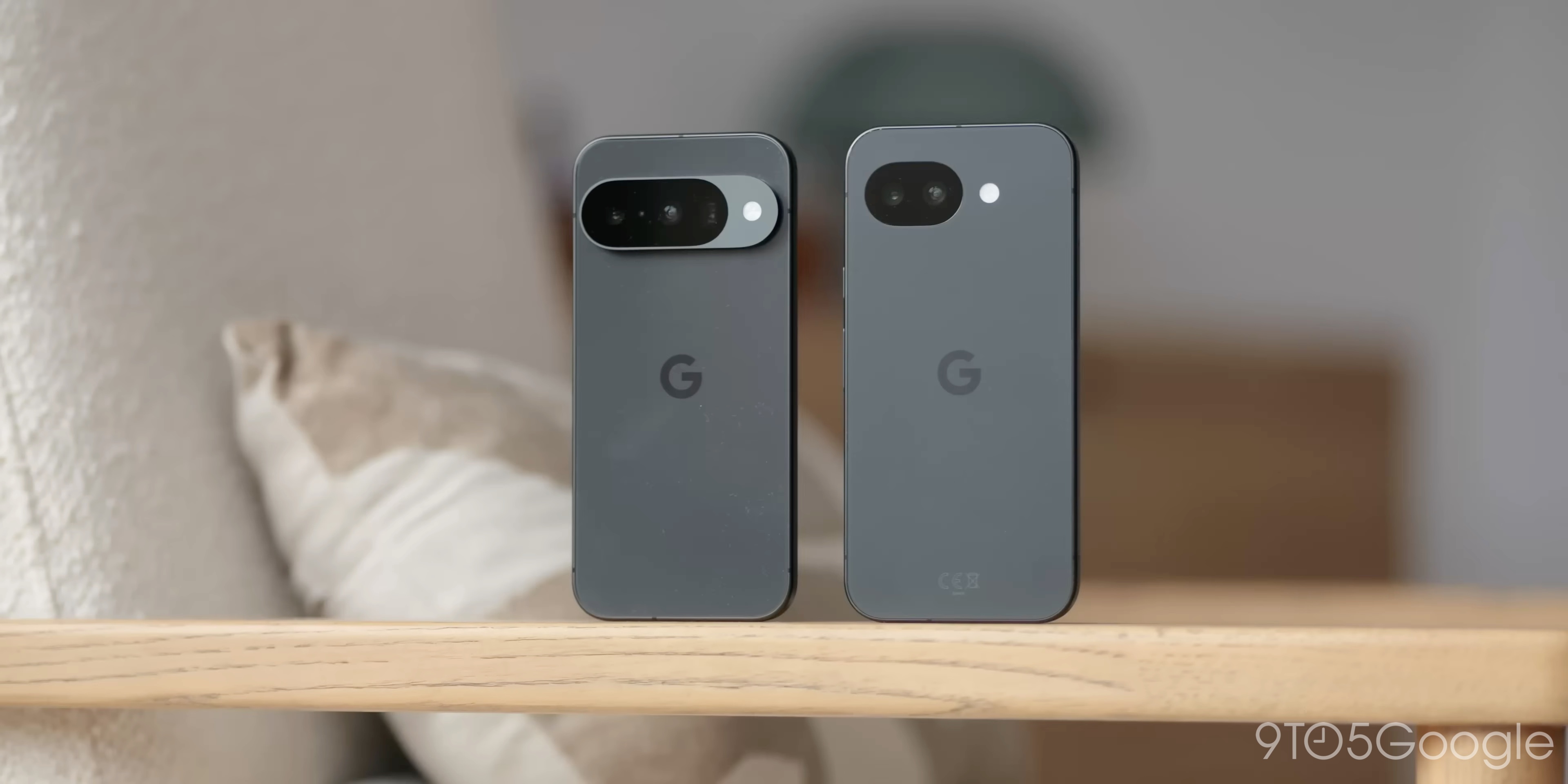 Google Pixel 10a and Pixel 10 held side by side showing design comparison 2026