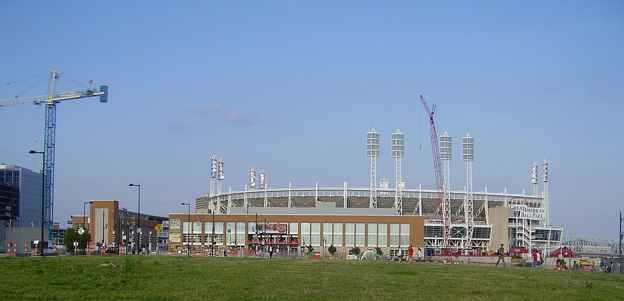 Great American Ball Park exterior in Cincinnati, home of the Reds