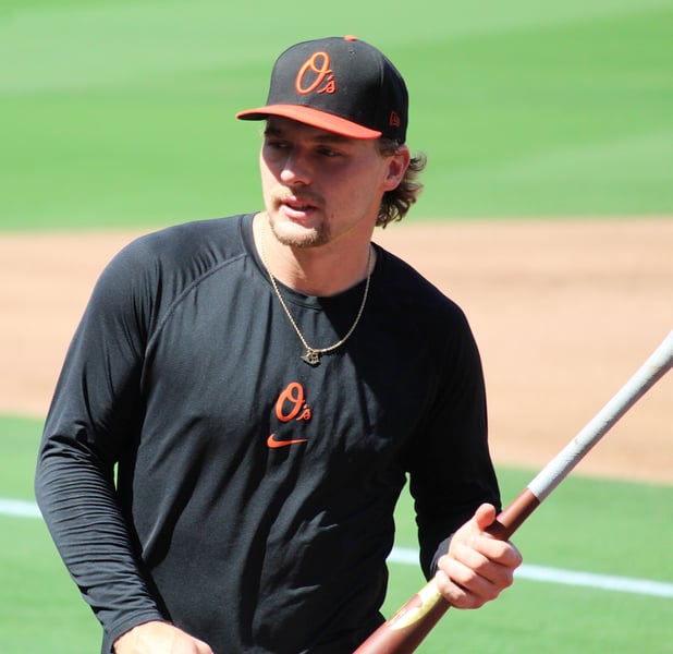 Baltimore Orioles shortstop Gunnar Henderson, who was hit by a pitch against the Padres