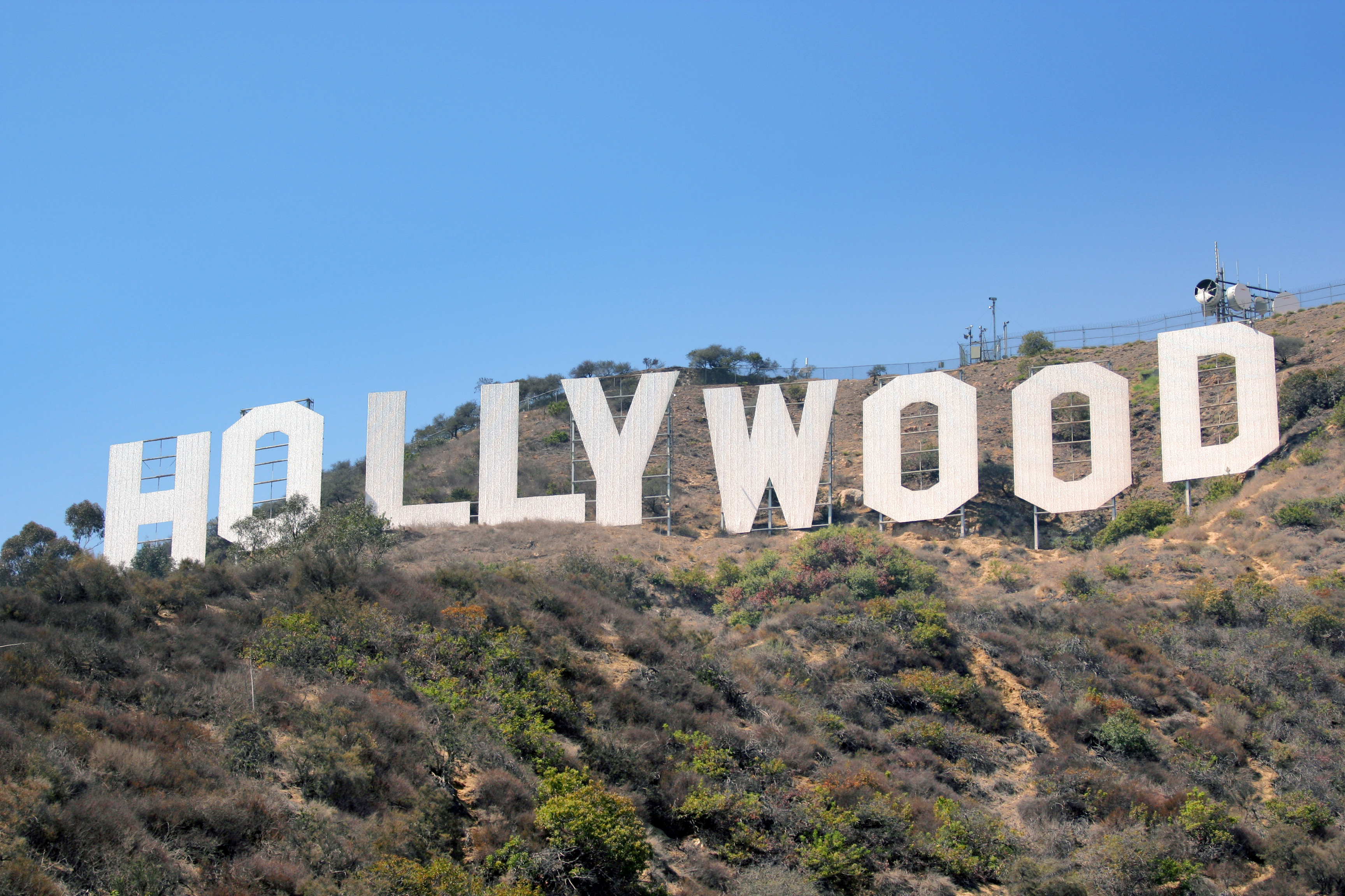 The Hollywood Sign on the hillside above Los Angeles California the entertainment capital where Love Island USA is produced
