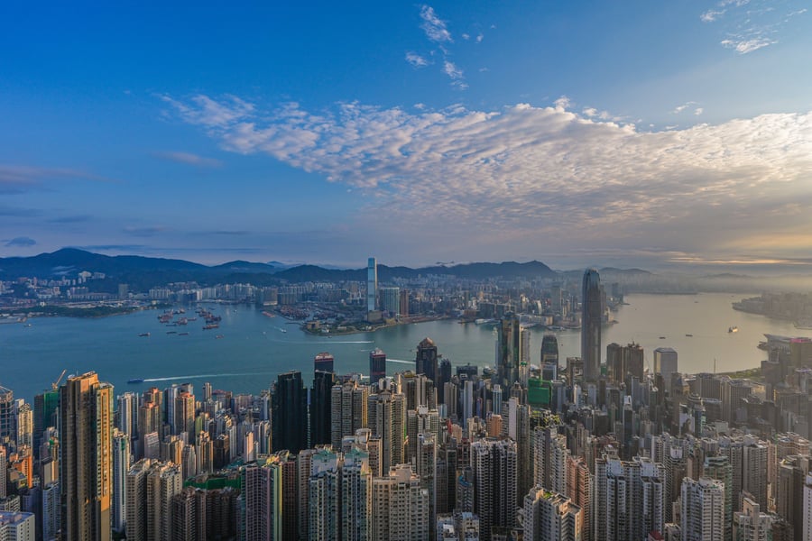 Hong Kong financial centre Central skyline as the city positions for resurgent wholesale banking competition