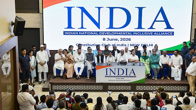 INDIA bloc opposition leaders at the alliance meeting in New Delhi on June 8 2026