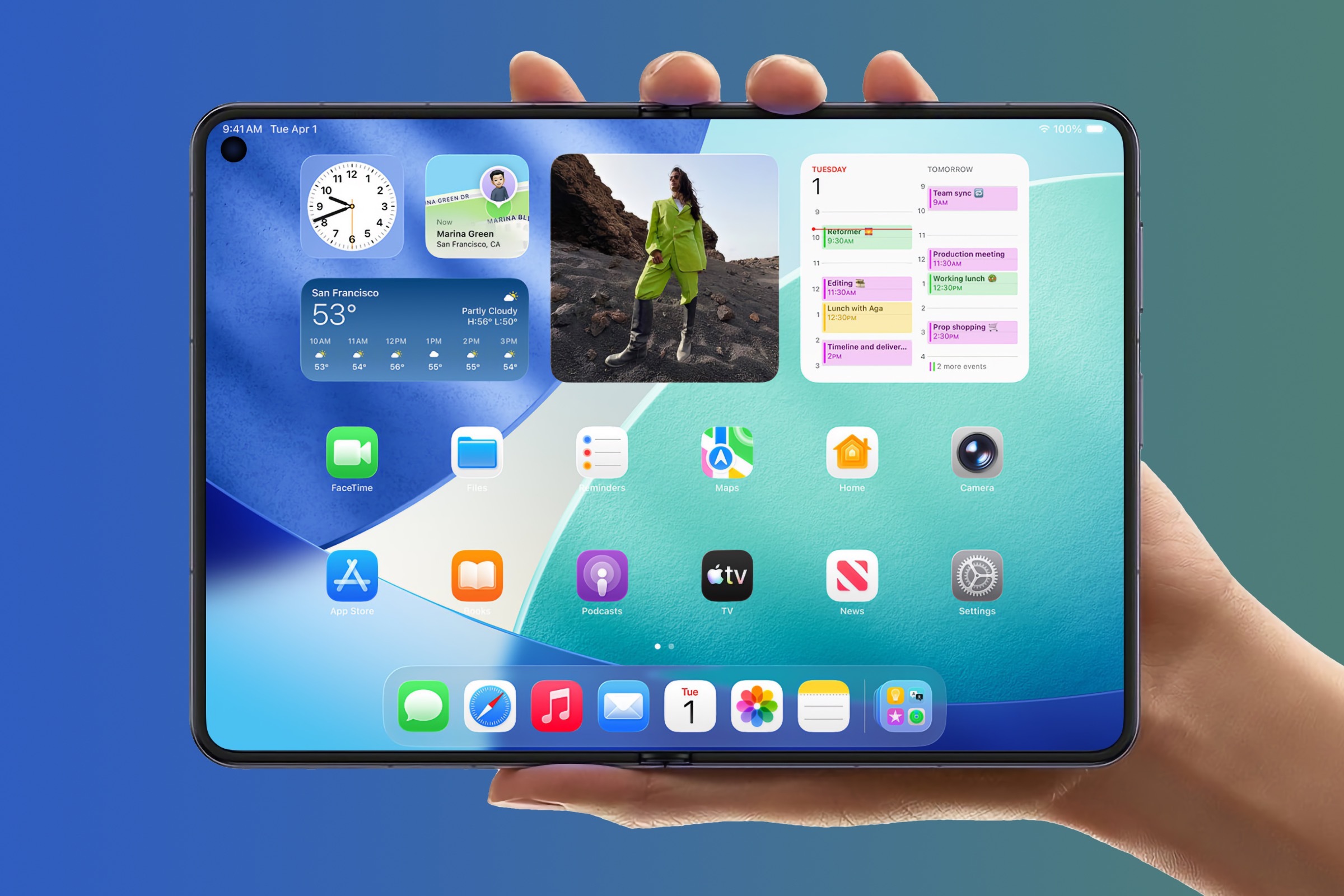iPhone Fold concept render showing book-style foldable design ahead of iOS 27 WWDC 2026 announcement