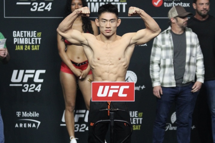 Josh Hokit looks on during UFC 324 ceremonial events ahead of UFC Freedom 250